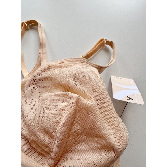 NWT LIVELY Toasted Almond Sheer Plunging Lace Triangle Bralette Bra, Size S - Picture 9 of 15